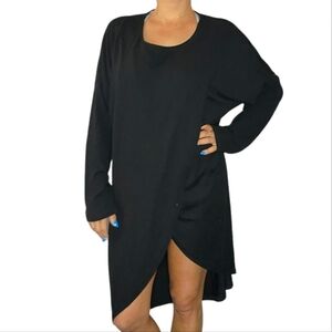 Shein Tulip Long Sleeve Black Midi Dress Size 4X Large
